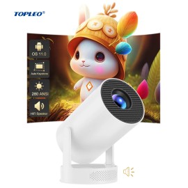 Topleo projector android portable video h713 beamer hy300 pro hifi 1080p video home lcd 4k mini proyector smart projectorcolor: White, accessories: Bag, plug: US