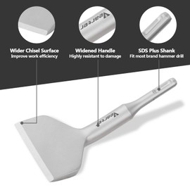Vearter SDS Plus Chisel Bit, 3 Inches 15° Cranked Angled Wide Bent Chisel for Hammer Drill, 40Crmo Material Floor Scraper for Concrete & Tile Removal 160 x 75 mm (6.3" x 3")