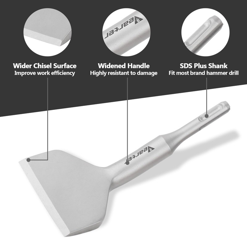 Vearter SDS Plus Chisel Bit, 3 Inches 15° Cranked Angled