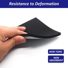 Foam Padding Sheets with Adhesive Backing - 1/4" Thick Self Stick Neoprene Insulation Foam,4 Inch Long X 4 Inch Wide - Closed Cell Foam Sheet Square Pad (8, 4in X 4in X 1/4in)