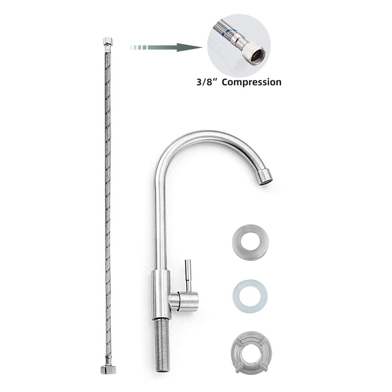 Cold Water Only Faucet SUS304 Stainless Steel Faucet for Kitchen