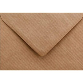 12 x C6 Plain Ribbed Recycled Kraft Card Envelopes Natural Brown (114x162mm A6)