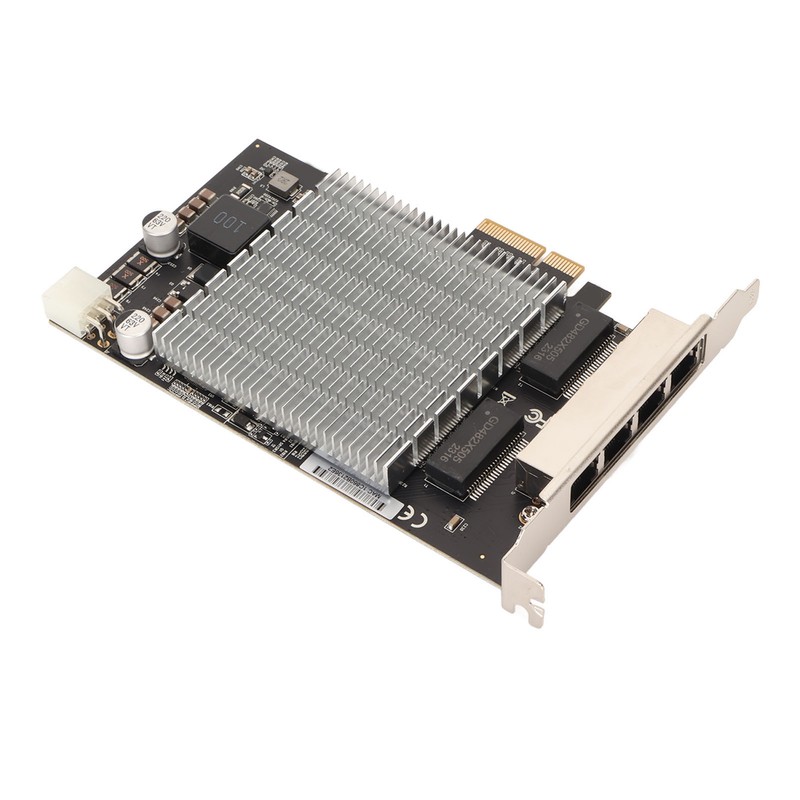 PoE Network Card 4 RJ45 Ports PCIe Slot 2.5G 30W