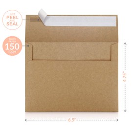 Sweetzer & Orange A6 Envelopes for 4x6 Cards. (100 with Box), Self Seal Brown Paper Mailers, Luxury 150gsm For Greeting Card and Invitation Holders, Postcard Wedding, RSVP Cards Plain Mailing Inserts