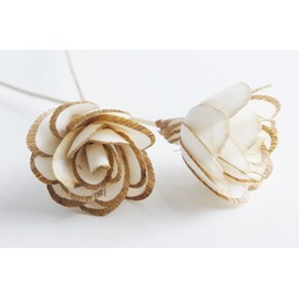 ROYAL SAPPHIRE 10 Piece Gold Flower Reed Diffuser Sticks, Natural Rattan Wood Sticks Essential Oil Aroma Diffuser Sticks Refill Replacement for Aroma Fragrance (8 inches, Gold Head)