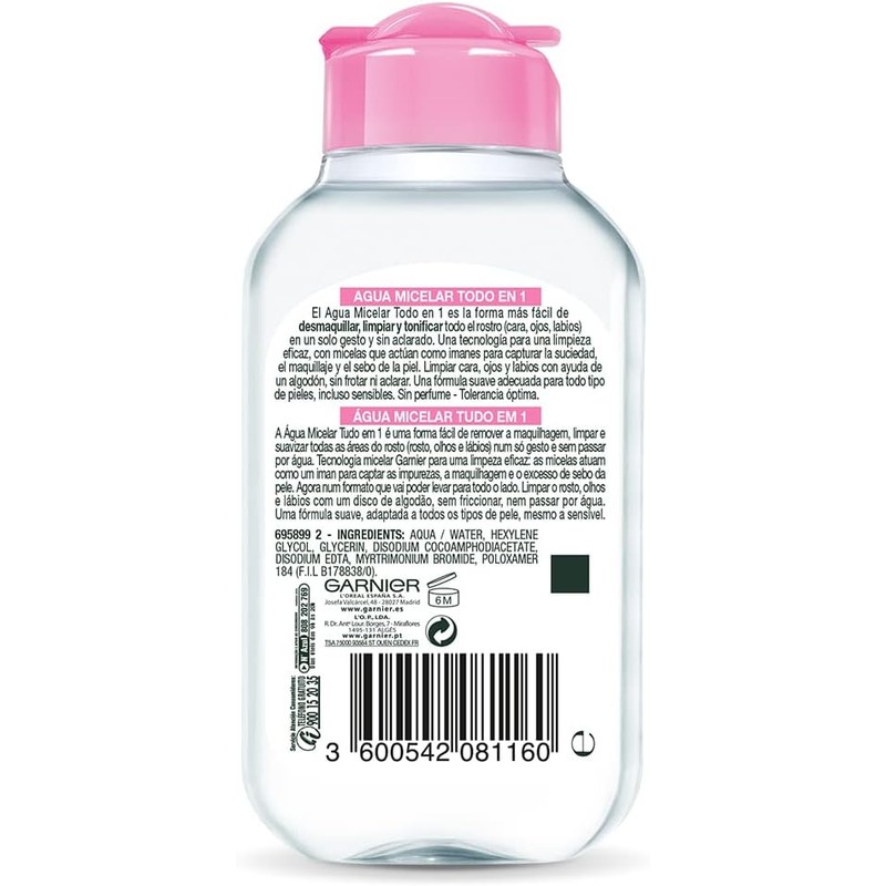 Garnier Active Agua Micelar Desmaquillante para Todo Tipo de Piel