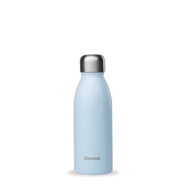 QWETCH ONE Stainless Steel Bottle, Ultralight Pastel Blue, 500 ml, Single Wallet, Waterproof, BPA Free & Reusable - Everyday Stainless Steel Water Bottle, Non-Insulated