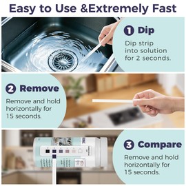 200 Chlorine Test Strips for Food Services, 0-200 ppm Sanitizer Test Kit for Kitchen Supplies, Restaurant, Bars, Hotels, Food Trucks, Precise Bleach Test Strips, Easy to Use and Fast Results