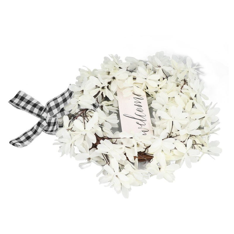 Imitation White Dogwood Wreath Simulation Vibrant Wreath Decoration for Home