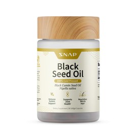 Snap Supplements Black Seed Oil Capsules 100% Cold Pressed - Immune Support, Detox Aid, Inflammation Relief, Skin, Hair & Joint Health - Organic Black Cumin Seed, High Potency Nigella Sativa (90 Softgel Capsules)