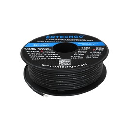 BNTECHGO 14 Gauge Silicone Wire Spool 100 ft Black Flexible 14 AWG Stranded Tinned Copper Wire