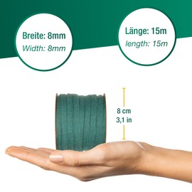 Halbach Silk Ribbons Premium Wool Knitting Tube (Vegan) Width: 8 mm Length: 15 m Tube Yarn with Wire Can Be Filled with Wire for DIY Projects and Name Tags Colour: Sage Green