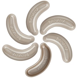 Marimer FOR BAKE Non-Stick 6" Banana Shaped Pan Set - 6-Pack Golden Aluminum Baking Molds for Fun and Whimsical Cakes - Bake Like a Pro!