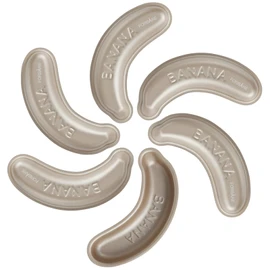Marimer FOR BAKE Non-Stick 6" Banana Shaped Pan Set - 6-Pack Golden Aluminum Baking Molds for Fun and Whimsical Cakes - Bake Like a Pro!