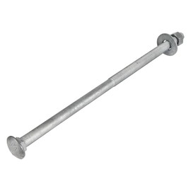 1/2" x 14" (25 Pack) Galvanized Carriage Bolt Kit Grade 307A Includes 1/2" USS Flat Washers (25 pcs) and 1/2"-13 Hex Nuts (25 pcs), Hot Dip Galvanized for Exterior Use by Makers Bolt