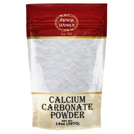 Spicy World Calcium Carbonate Powder 14oz - Dietary Supplement, Food Preservative, Acid Neutralizer