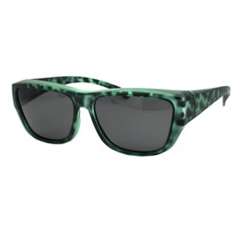 PASTL TAC Polarized Lens Fit Over Sunglasses Matted Green Tortoise Rectangular UV400