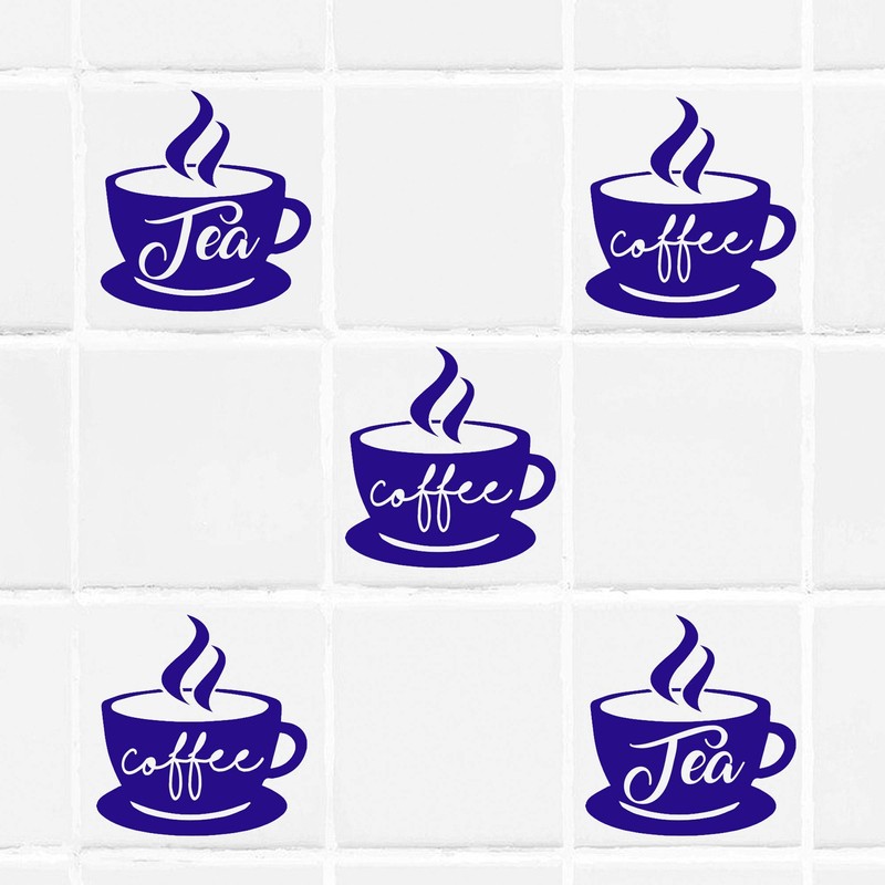 Coffee Cup Tile wall Sticker for Kitchen, Tea Cup wall