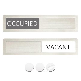 Vacant Occupied Privacy Sign, Vacant Occupied Door Sign for Home Office Restroom Conference Hotels Hospital, Slider Door Indicator Tells Whether Room Vacant or Occupied, 7'' x 1.5'' - Stainless Steel