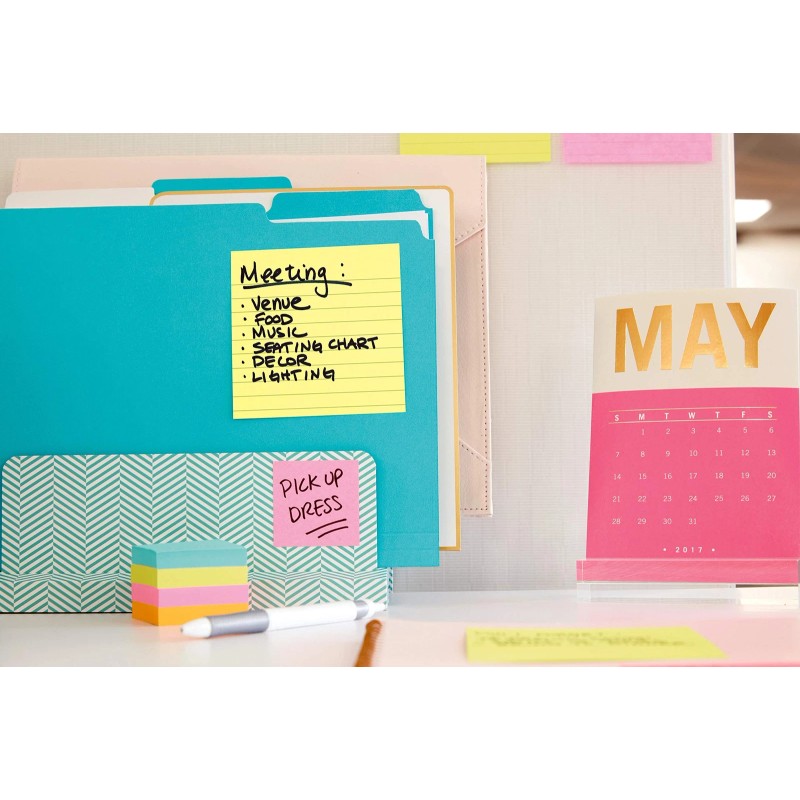 Post-it Black Post It Note Dispenser with Lined Super Sticky