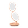 Zadro Compact Travel Makeup Mirror with Lights, 10X/1X Dual Magnification,
