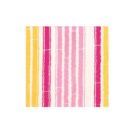 Caspari Bamboo Stripe Boxed Cocktail Napkins in Fuchsia & Pink - 40 Per Box - 2 Packages