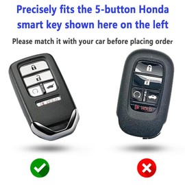 KUSTSOFT Silicone Key Fob Cover for Honda Accord Civic CR-V CRV Pilot Passport Insight EX EX-L Touring Car Accessories Key Protection Case 2 Pcs (Black+Light Pink)