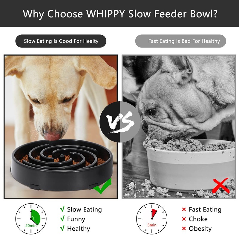 Slow Feeder Dog Bowls for Large Medium Dog Non Slip