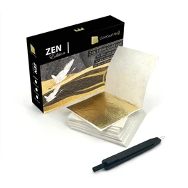99.99% Pure Gold Edible Gold Leaf Sheet 24K GoldleafKing Zen Edition 10, 30, 50 Sheets Pack x 1.6 inches | 4x4cm The Perfect Medium Size (Zen Edition - 50 Sheet)