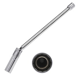 VASTOOLS Spark plug socket with magnetic insert 14 mm, drive 10 mm (3/8 inch), outer diameter: 19 mm, 12-point, 28 cm extension, CR-V steel