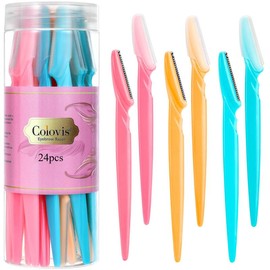 Colovis Eyebrow Razors - Face Razors for Women and Men, Eyebrow Trimmer and Face Shaver, Facial Hair Removal, Facial Razors for Women and Men, Dermaplaning Razor Tool - Color: 24pcs