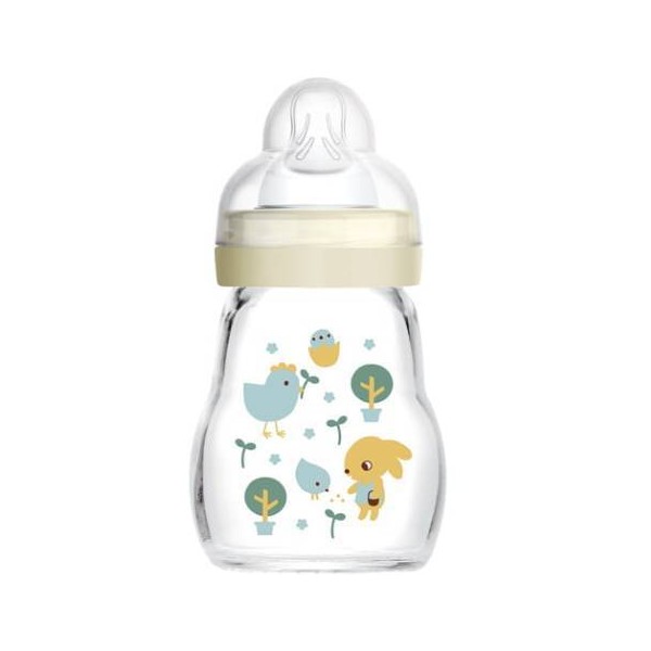 MAM Feel Good Glass Bottle with Silicone Nipple Unisex 0+