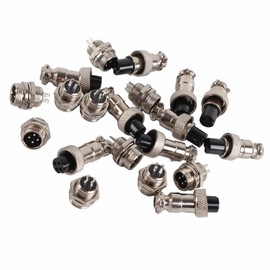 Aviation Socket Set 10 Pieces, GX12 4 Pin Female Metal Aviation Plug Wire Connector Male Metallic Aviation Cable Connector Plug Aviation for Audio