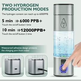 Lumewave Hydrogen Water Bottle,Portable Hydrogen Water Bottle Generator with SPE and PEM Technology,Sport Water Bottle,Smart Water Bottle,Office,Travel&Gifts (Generation III)