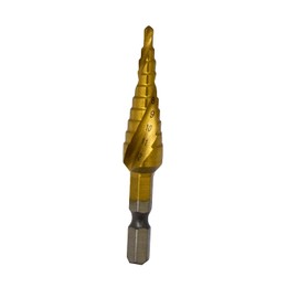 Takagi Earth Man SDT-1 Spiral Step Drill, Titanium Coating, Diameter 0.1 - 0.5 inches (3 - 12 mm), 10 Steps