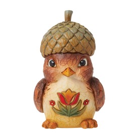 Enesco Jim Shore Heartwood Creek Miniaturfigur Erntevogel mit Eichelhut, 7,1 cm, mehrfarbig