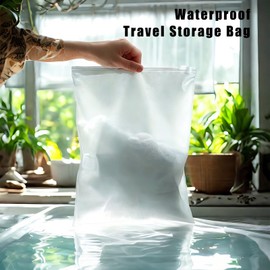 Clothing Packing Bags for Travel - Translucent Reusable Space Saver Bag - Ziplock Storage Pouches for Organizing Clothes,Shoes,Cosmetics- 10 Sets in 3 Sizes(10 Large/10 Medium/10 Small)