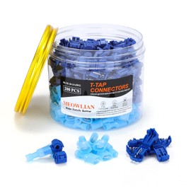 200PCS/100 Pairs T-Tap Quick Splice Disconnect Wire Terminals Spade Wire Connectors Bule 16-14 AWG Male Female Fully Insulated Electrical Automotive Car Crimp Insulated Self-Stripping Kit