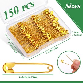 ENCHOL 150 Pcs Gold Safety Pins, 0.7inch (18mm) Small Safety Pins for Clothes, Safety Pin Heavy Duty for Arts, Crafts, DIY Jewellery and Sewing