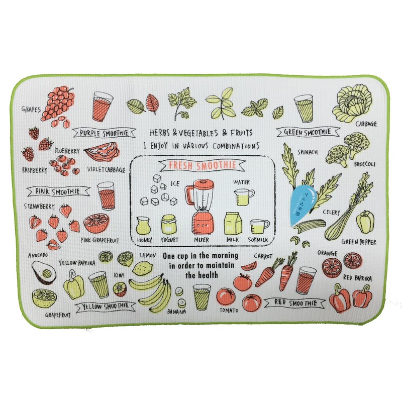 Made in Japan, Microfiber Water Absorption Drying Mat, Set of