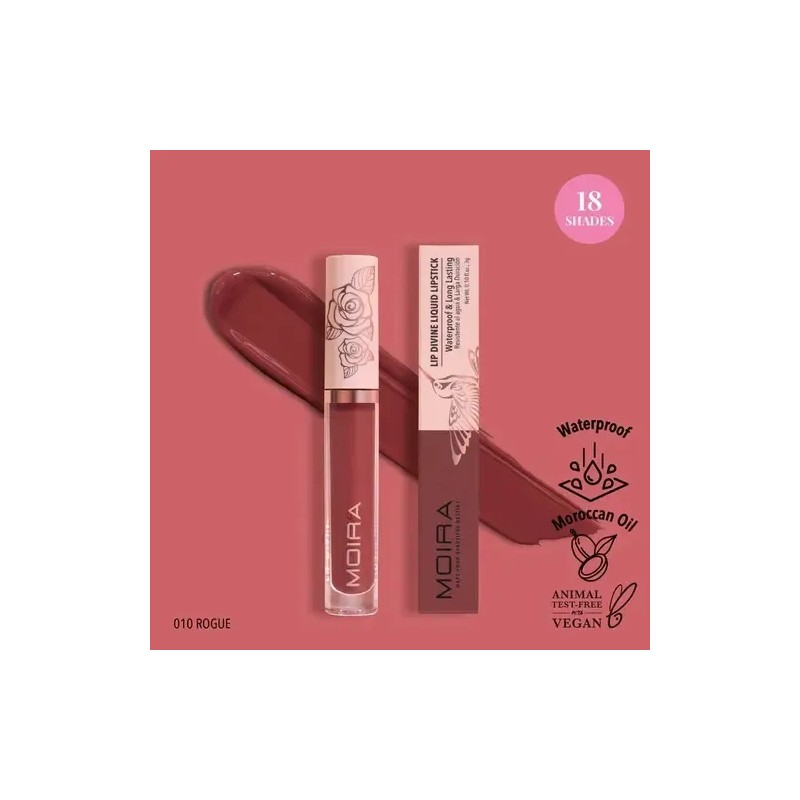 Labial Líquido Moira Cosmetics Larga Duración Lip Divine Tono Rogue