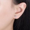 Cute Mini Flower Cubic Zirconia Stud S925 Sterling Silver Earrings