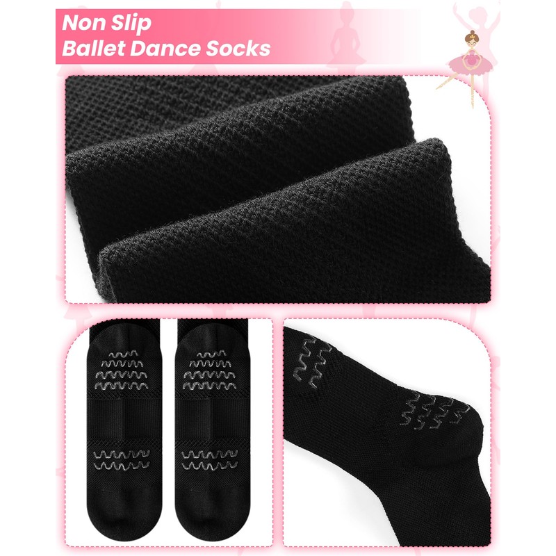Twistover 4 Pairs Dance Non Slip Socks with Spin Spot