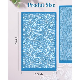 Puocaon Botanical Clay Silk Screen - 6pcs Reusable Plant Polymer Clay Silk Screen Stencils, Leaf Silkscreen Stencils, Reusable Silkscreen Kit for Earring Jewelry Necklace Design