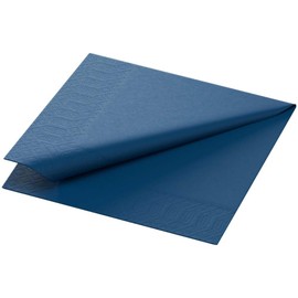 Duni Napkins, Cellulose, Dark Blue, 3-Ply, 24 x 24 cm, 1/4 Fold, Pack of 250