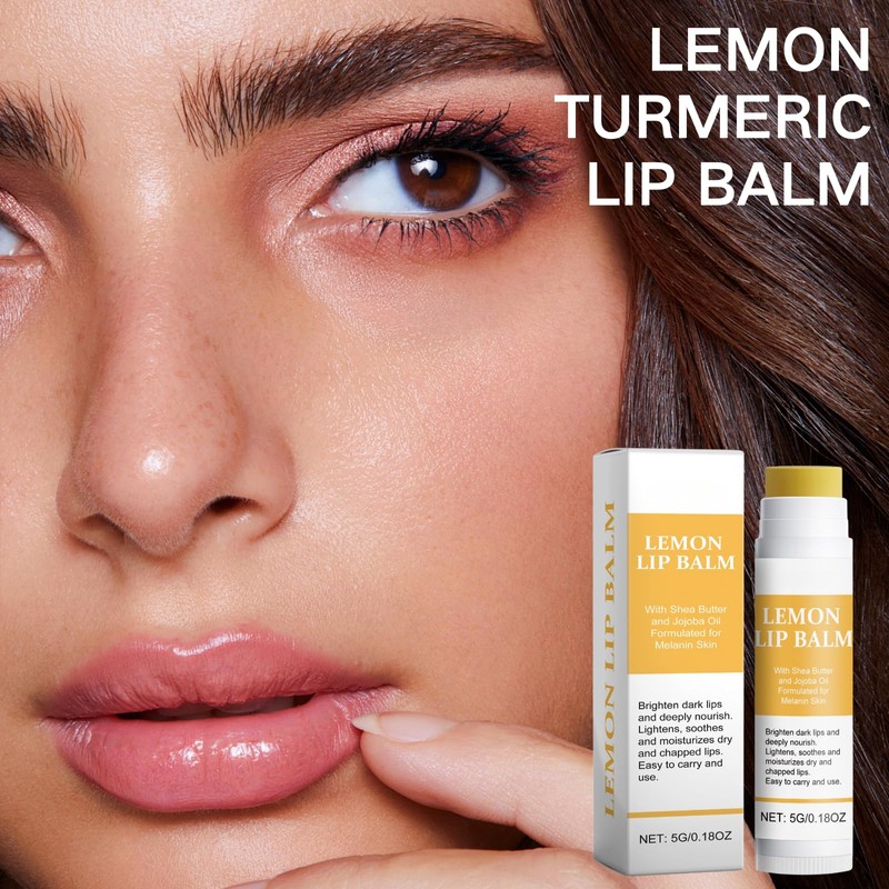 SHEBEEDO Lemon and Turmeric Lip Balm Lightening for Dark Lips,Lip