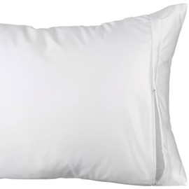 White Classic Zippered Style Pillow case Cover - Luxury Hotel Collection 200 Thread Count, Soft Quiet Zippered Pillow Protectors, King Size, Set of 2