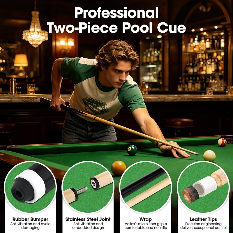 JAGTOP Pool Cue Sticks 52" Set of 2 Billiard Cue
