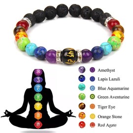 NIQIPOK Pulsera Arus 7 Chakras, Pulsera Arus 7 Chakras Original, Healthbangle Lymphatic Drainage Chakra Bracelet (style 1)