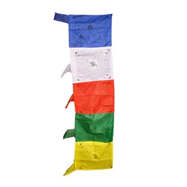 Dharma Store - Tibetan Buddhist Large Multi Color Vertical Tibetan Prayer Flags